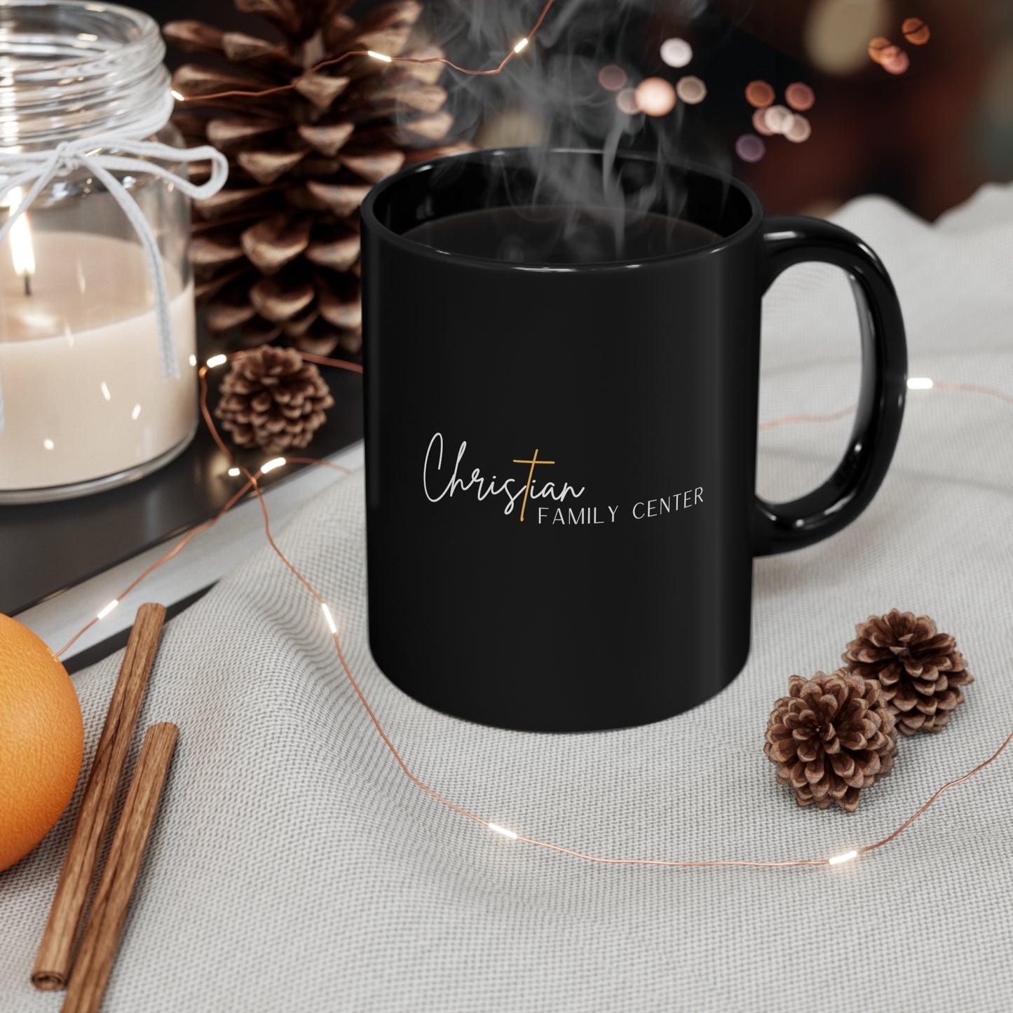 Christian Family Center 11oz Black Mug